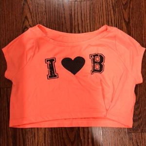 I ❤️ B Crop Top Colombian Fashion Fitness Peach